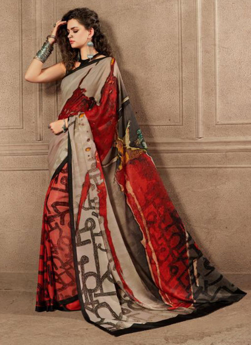New Satin Designer Digital Printed Sarees Collection